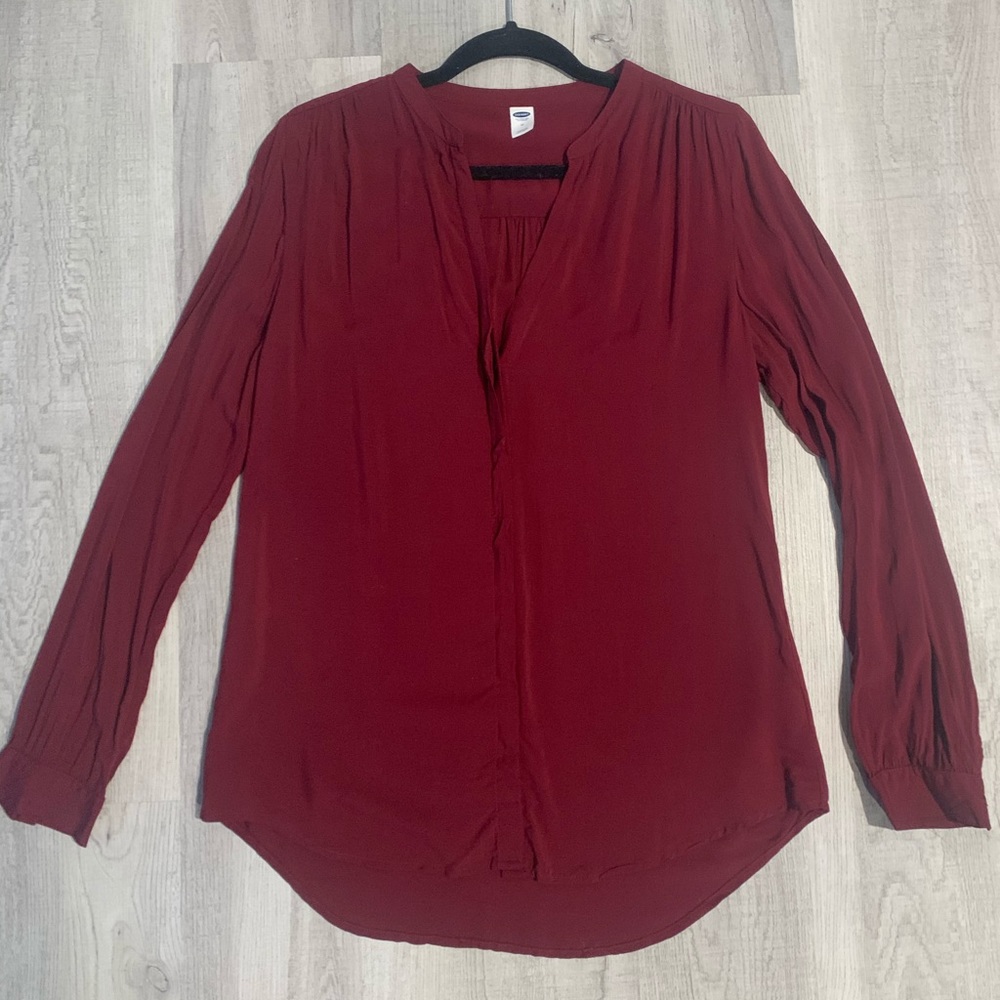 Maroon long sleeve blouse